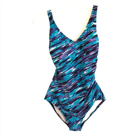 Speedo Women's One Piece V-neck Swimsuit Size 8 - Picture 1 of 8